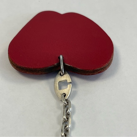 Hermes Bag Charm Leather Apple on Silver-tone Chain - Preloved - Picture 7 of 14